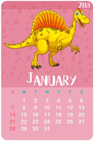 Calendar template for January 2018 vector