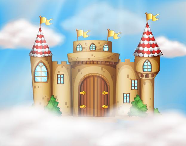 A Fairy Tale Castle on Sky vector