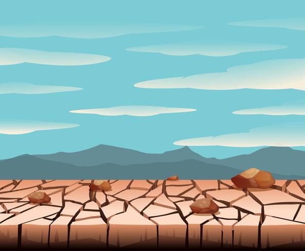 Un paisaje de tierra seca. vector