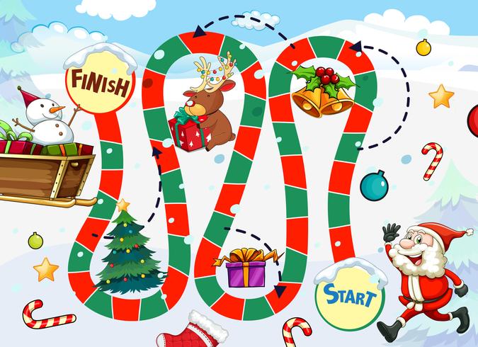 Santa claus board game template vector