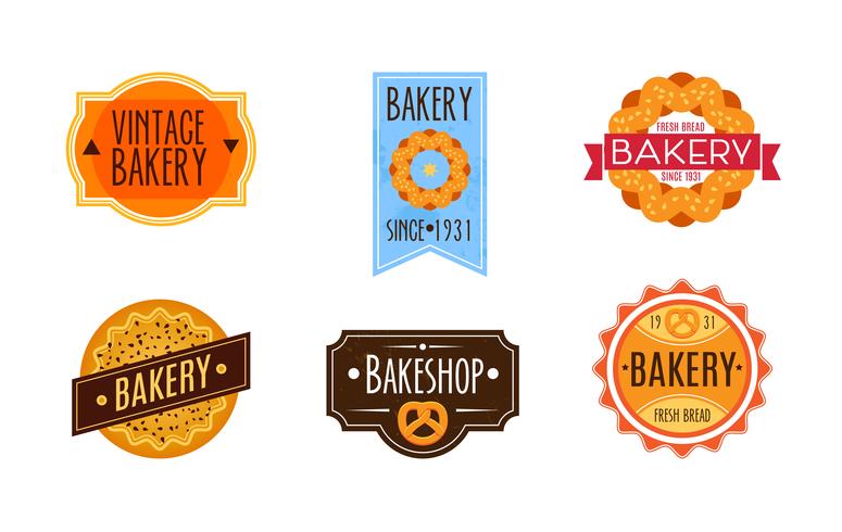 Collection of vintage retro bakery  vector