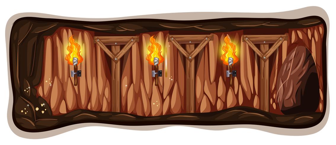 A Dark Mine Cave Template vector