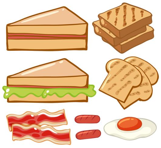 Diferentes tipos de desayunos vector