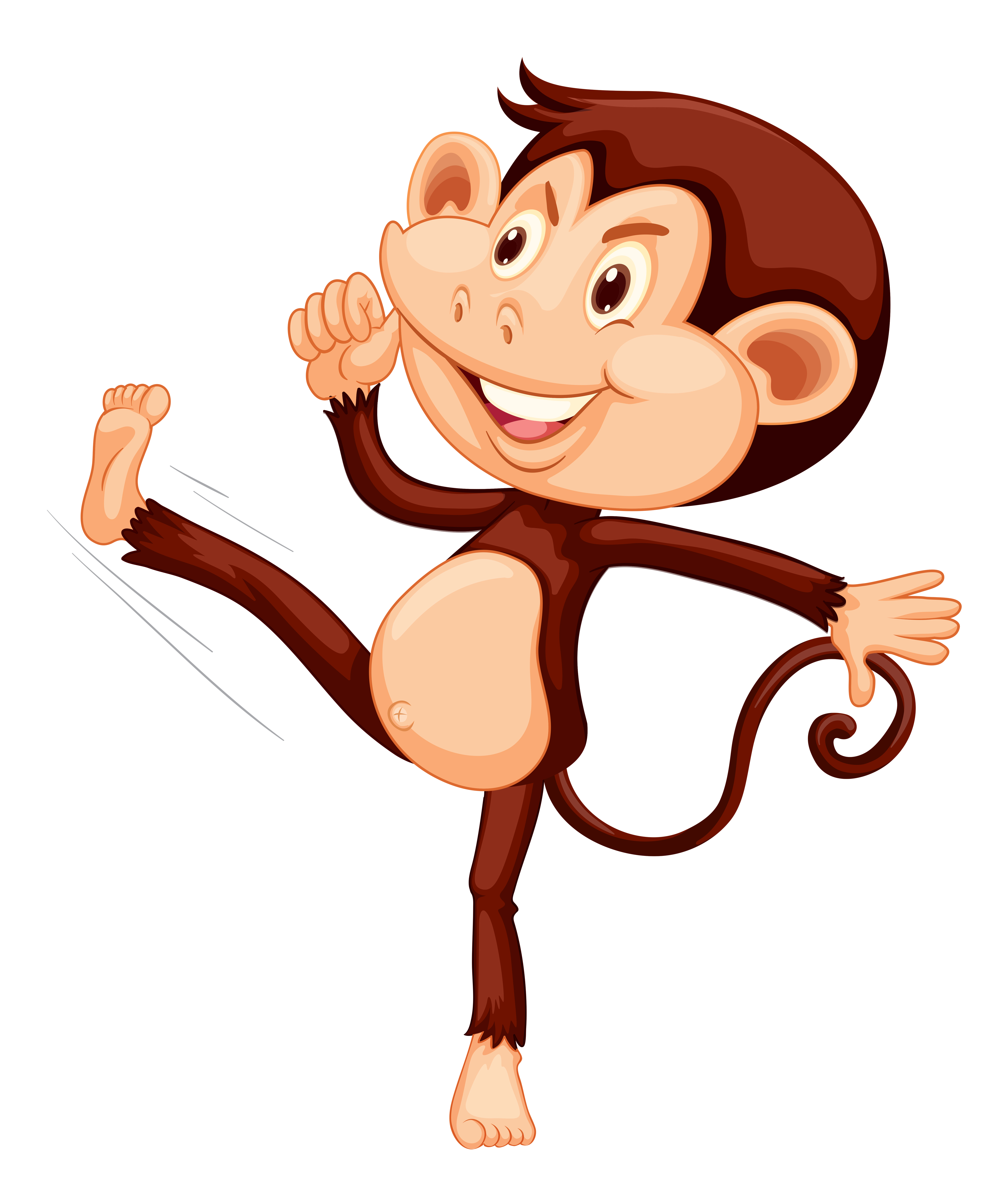 Download A happy monkey on white backgroung - Download Free Vectors ...
