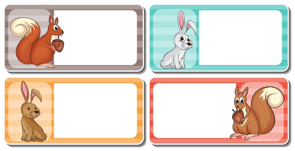 Label design with cute animals vector