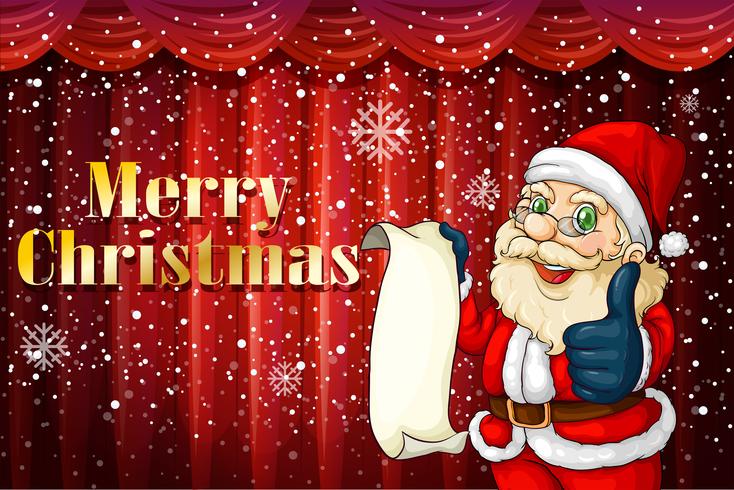 Santa holding a list vector