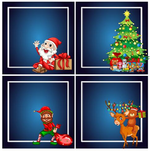 Set of christmas frame vector