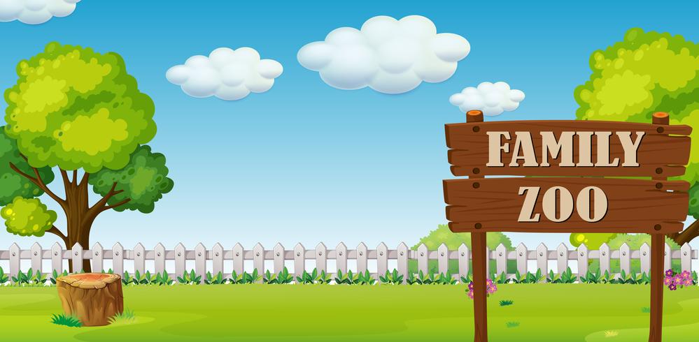 A family zoo landscape vector