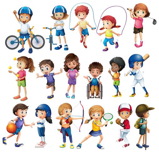 Children and sports vector