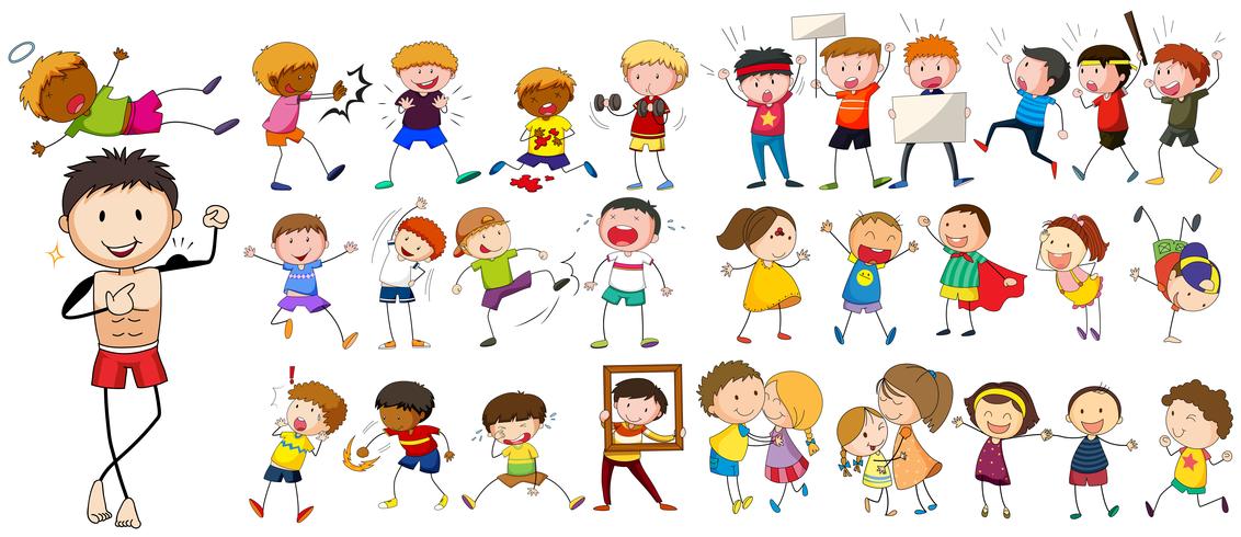 People characters doing different activities vector