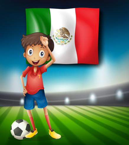 A Mexico football flag  vector