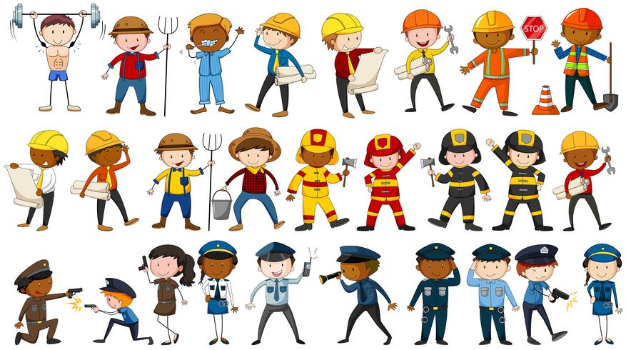 Set of people in different occupations vector