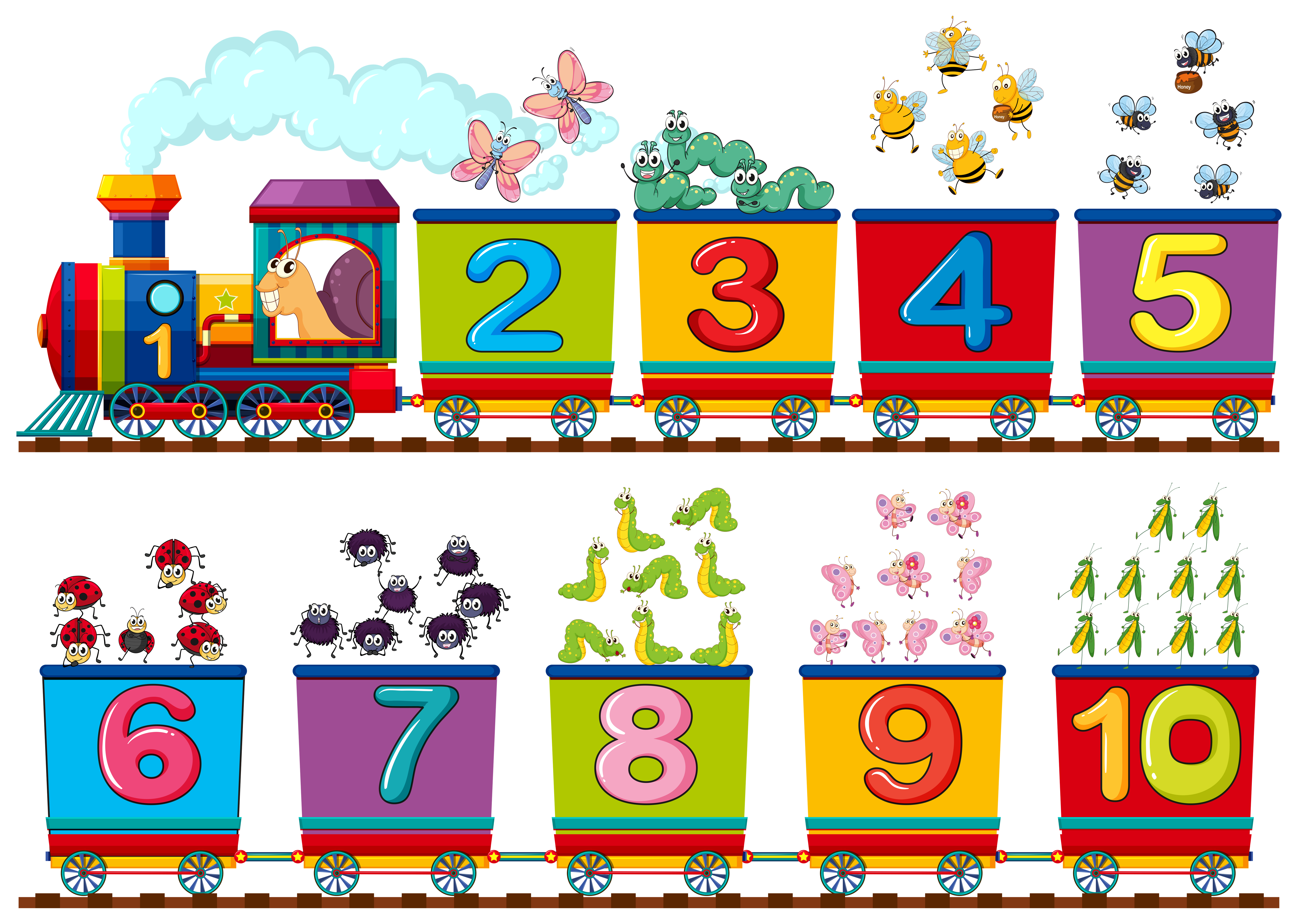 Вагончики с цифрами картинки для детей