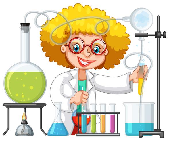 A Student in Science Lab Class vector