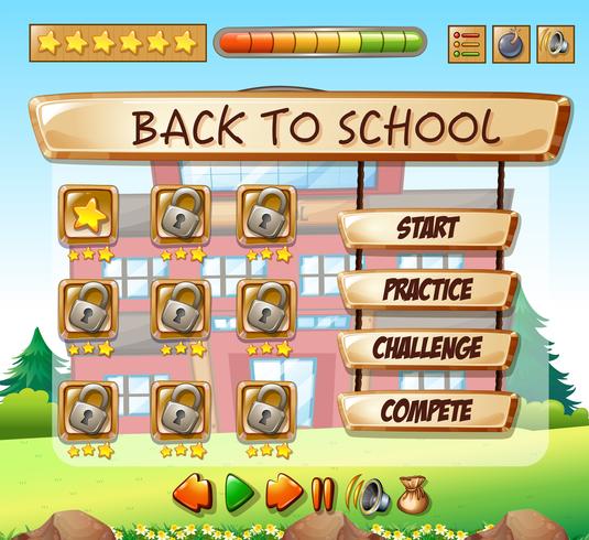 Back to school game template vector