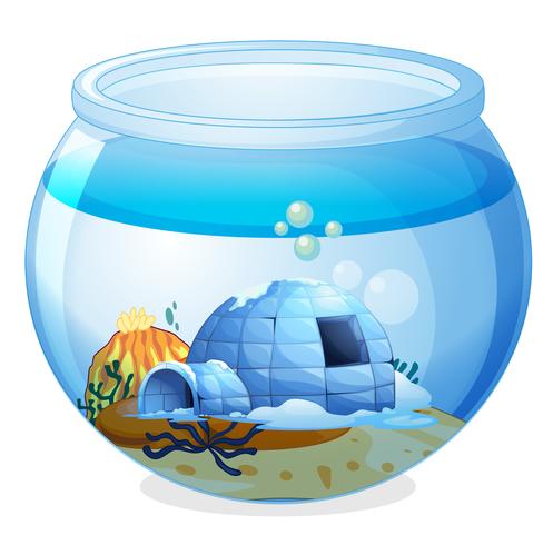 A cave inside the aquarium vector