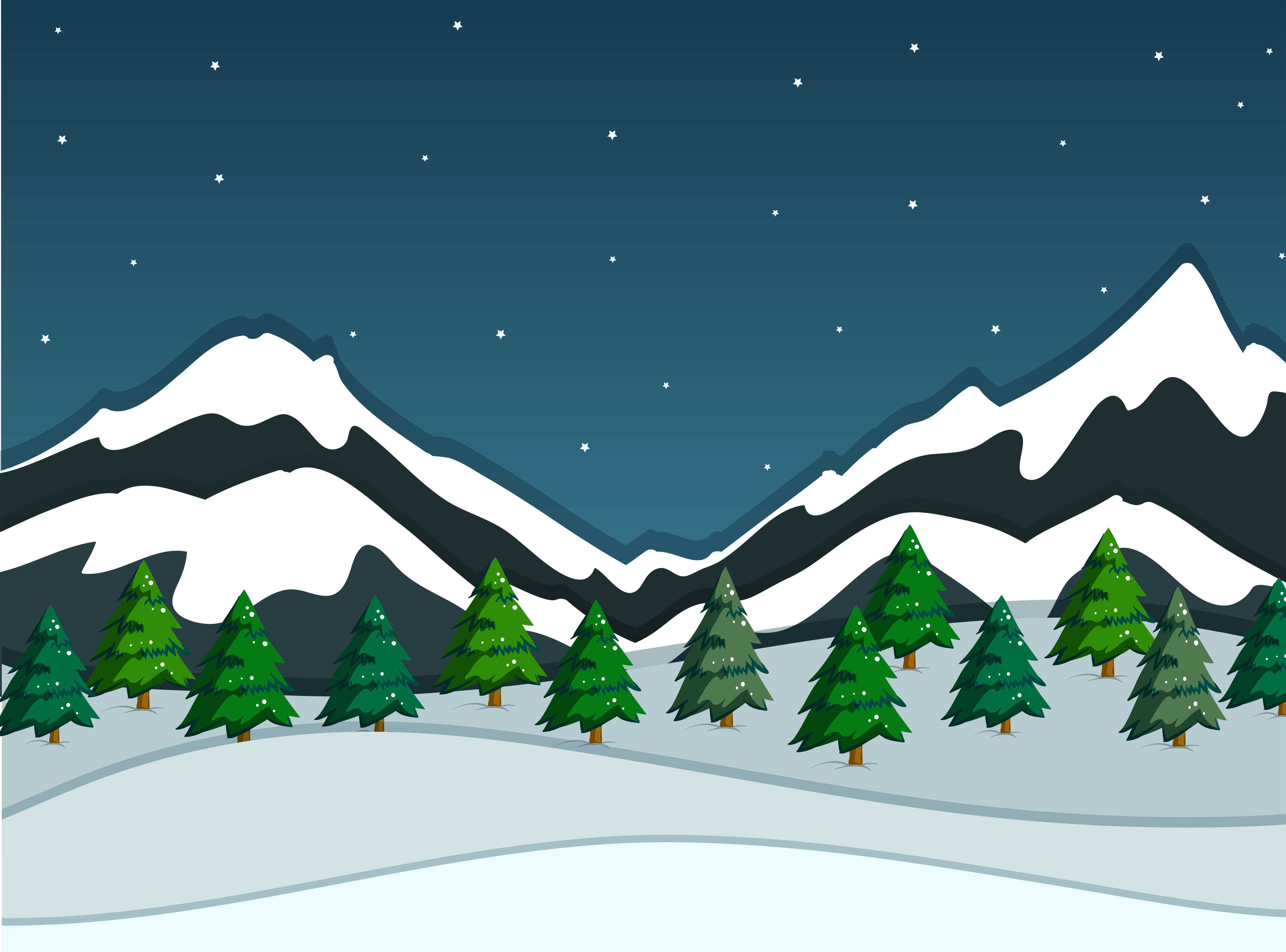 A Snowy Mountain Landscape Download Free Vectors Clipart Graphics Vector Art