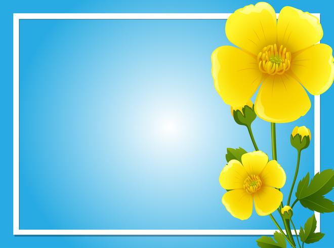 Border template with yellow flowers vector