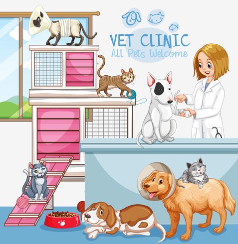 Cute Pets Clinic Welcome Sign vector