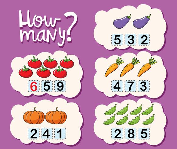 Worksheet template for counting how many vector