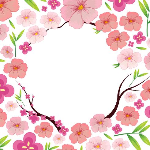 Plantilla de Sakura japonesa rosa asiático vector