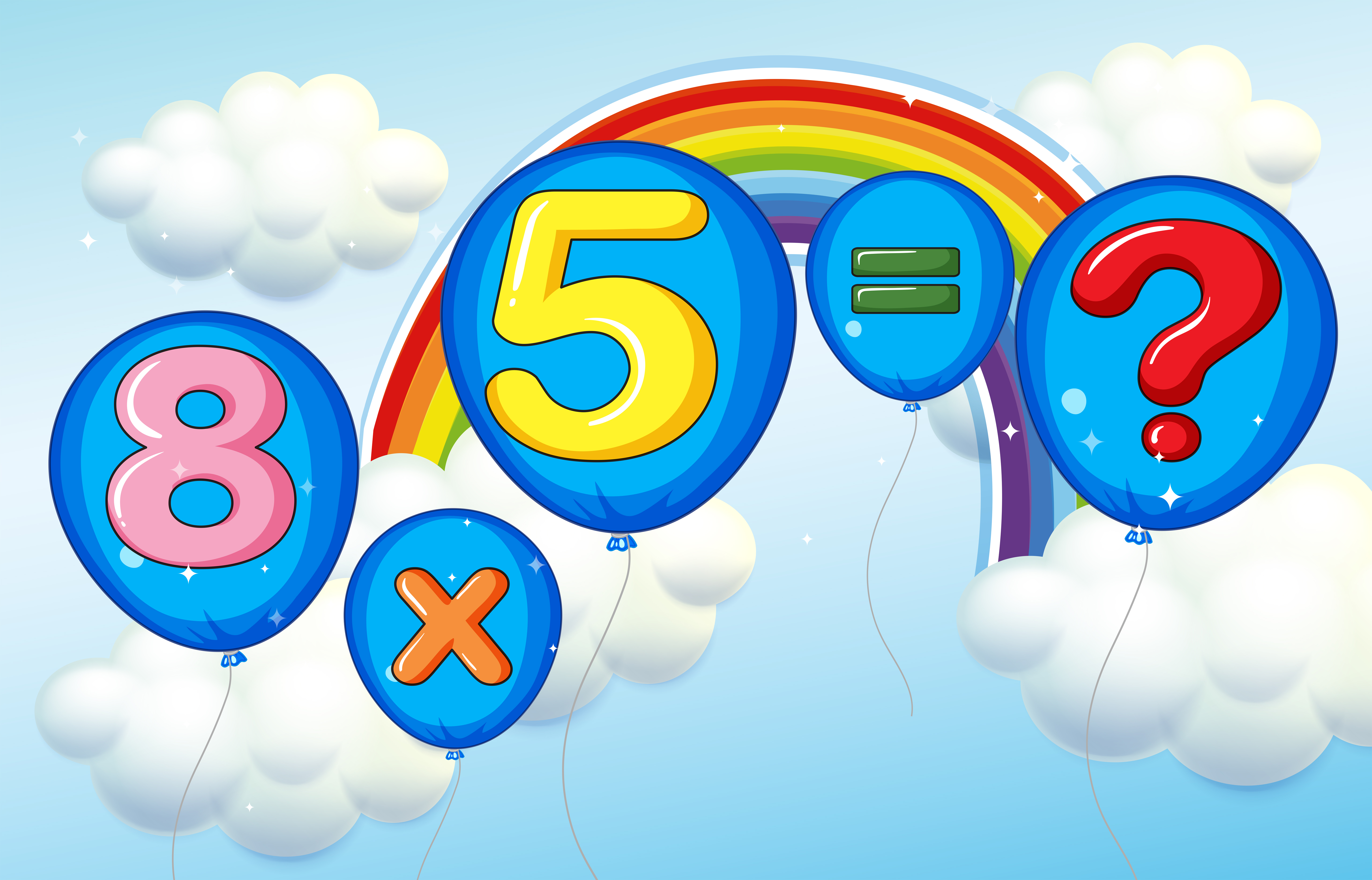 Multiplication problem with sky background 419680 ... Multiplication problem with sky background 419680 ...