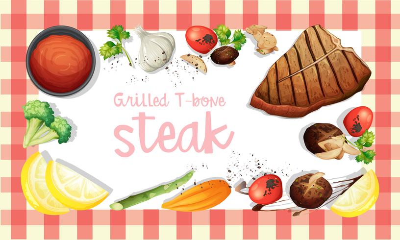 Grilled T-Bone Stake Element Template vector
