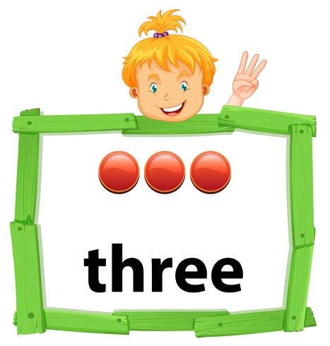 Girl with number three banner vector