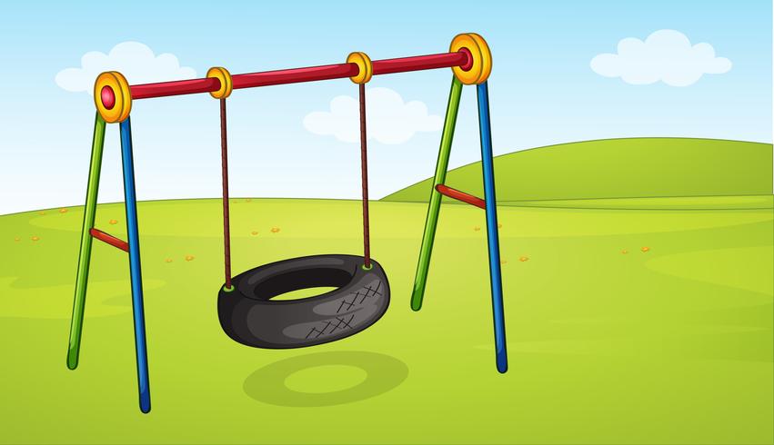 A wheel swing in the park vector