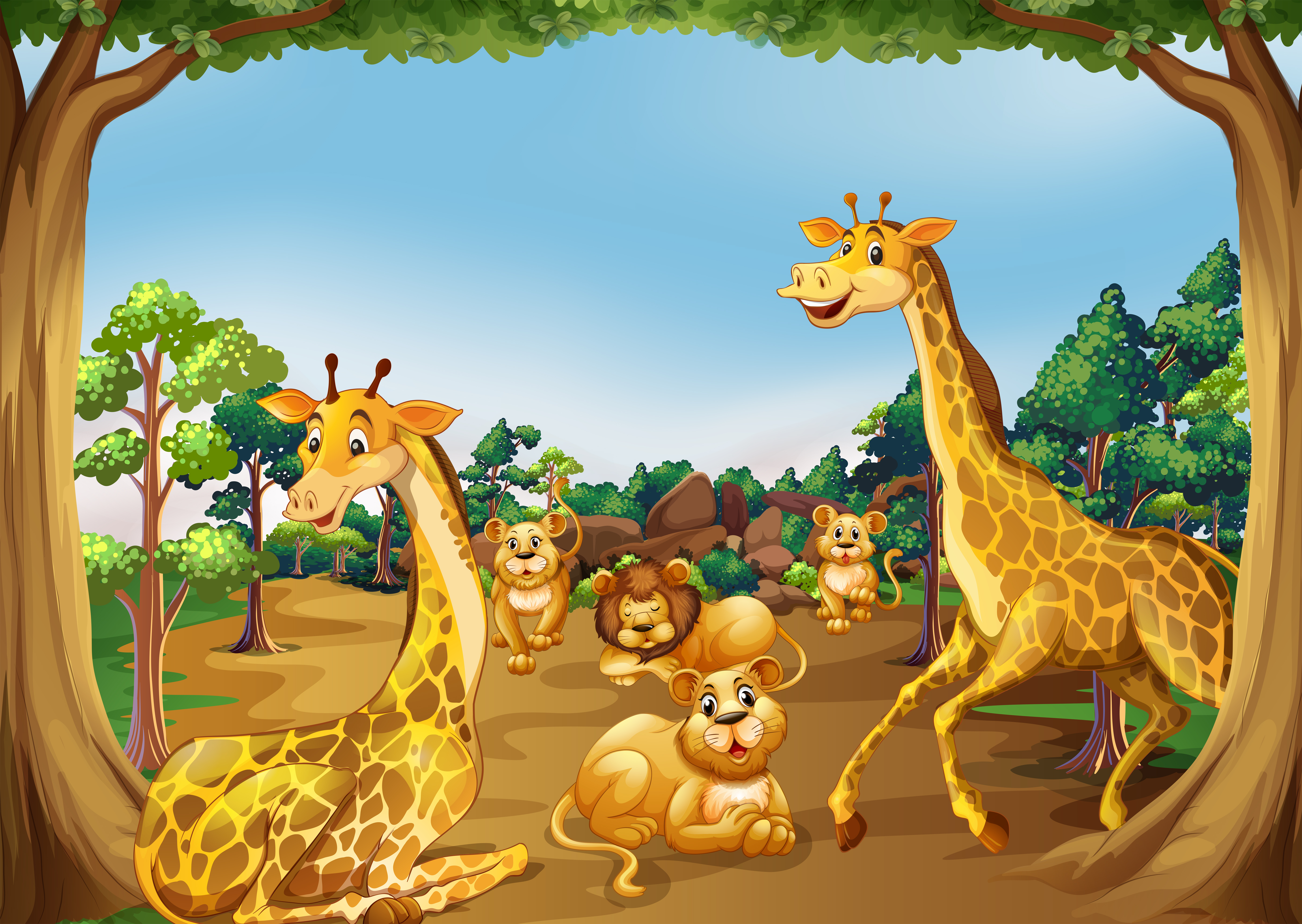 Wild animals in the forest 419777 Vector Art at Vecteezy Wild animals in the forest 419777 Vector Art at Vecteezy