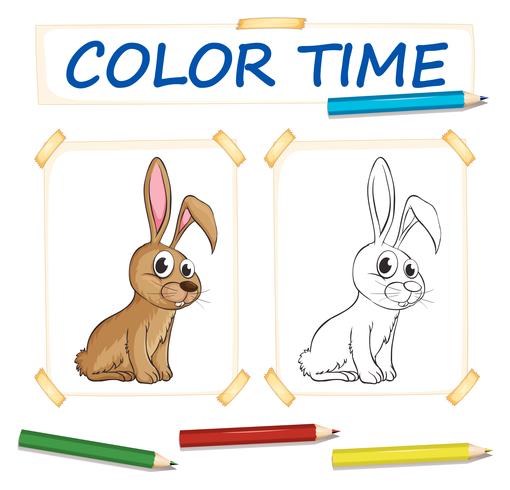 Coloring template with bunny vector