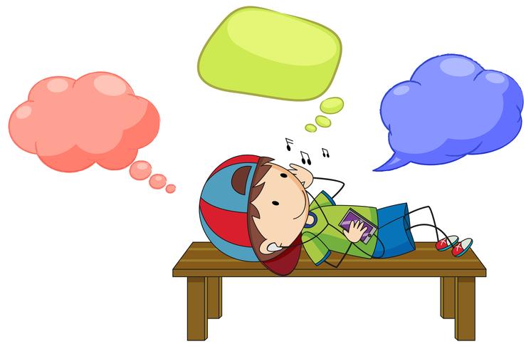 A boy with speech balloon vector