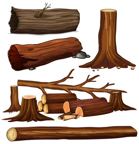 A Set of Tree Wood vector