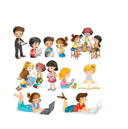 A group of students learning vector