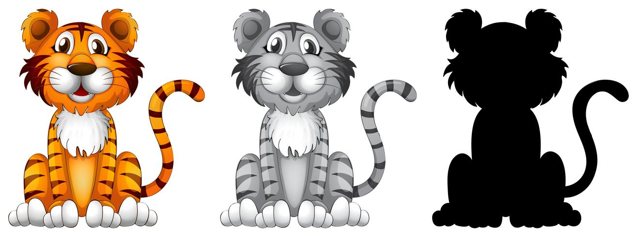 Set of tiger character vector