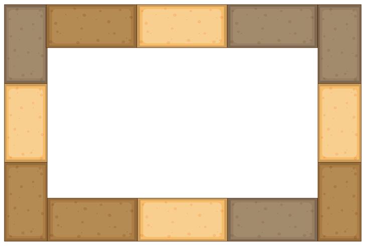 Border template with brown bricks vector