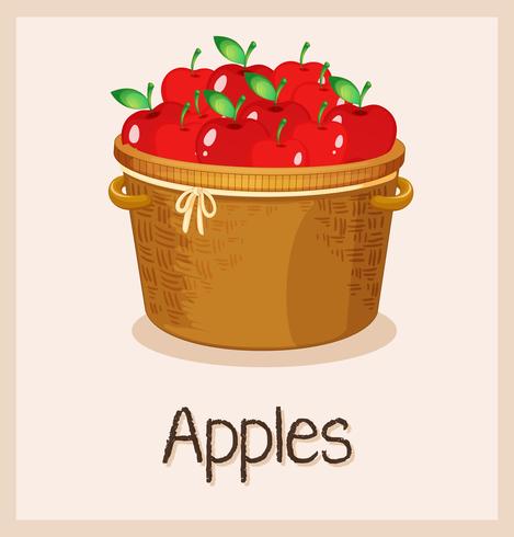 A basket of apple vector