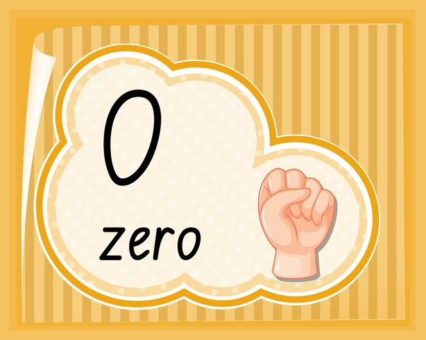 Zero with hand gesture vector