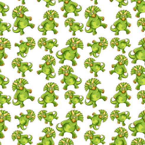 Green dinosaur seamless pattern vector