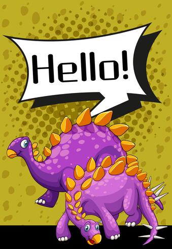 Poster design with two stegosaurus vector