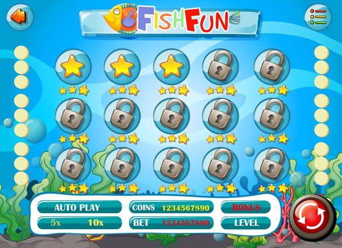 Underwater fun game template vector