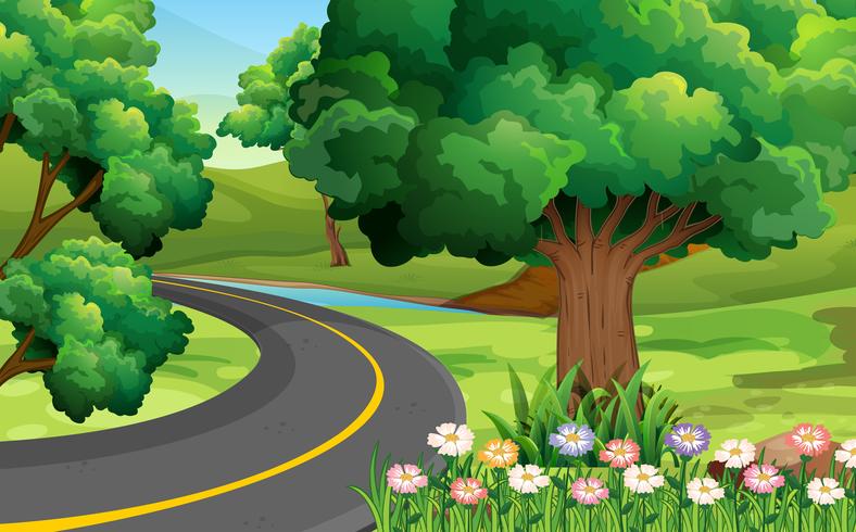 Road in the park 420018 Vector Art at Vecteezy