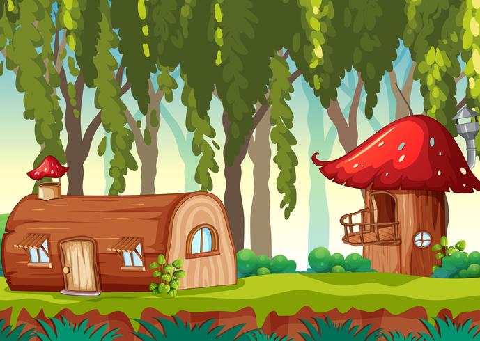 Fairy tale house in nature vector