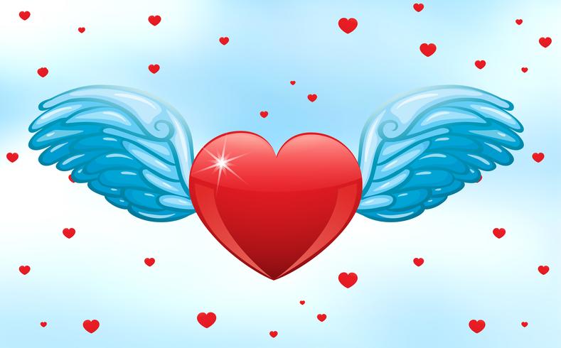 Flying heart vector