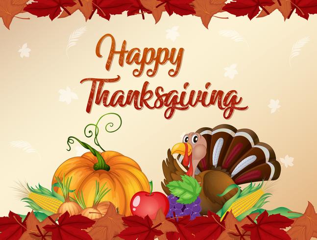 Happy thanksgiving card template vector