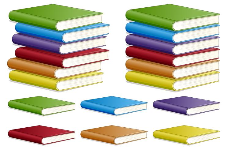 Set of different book colour vector