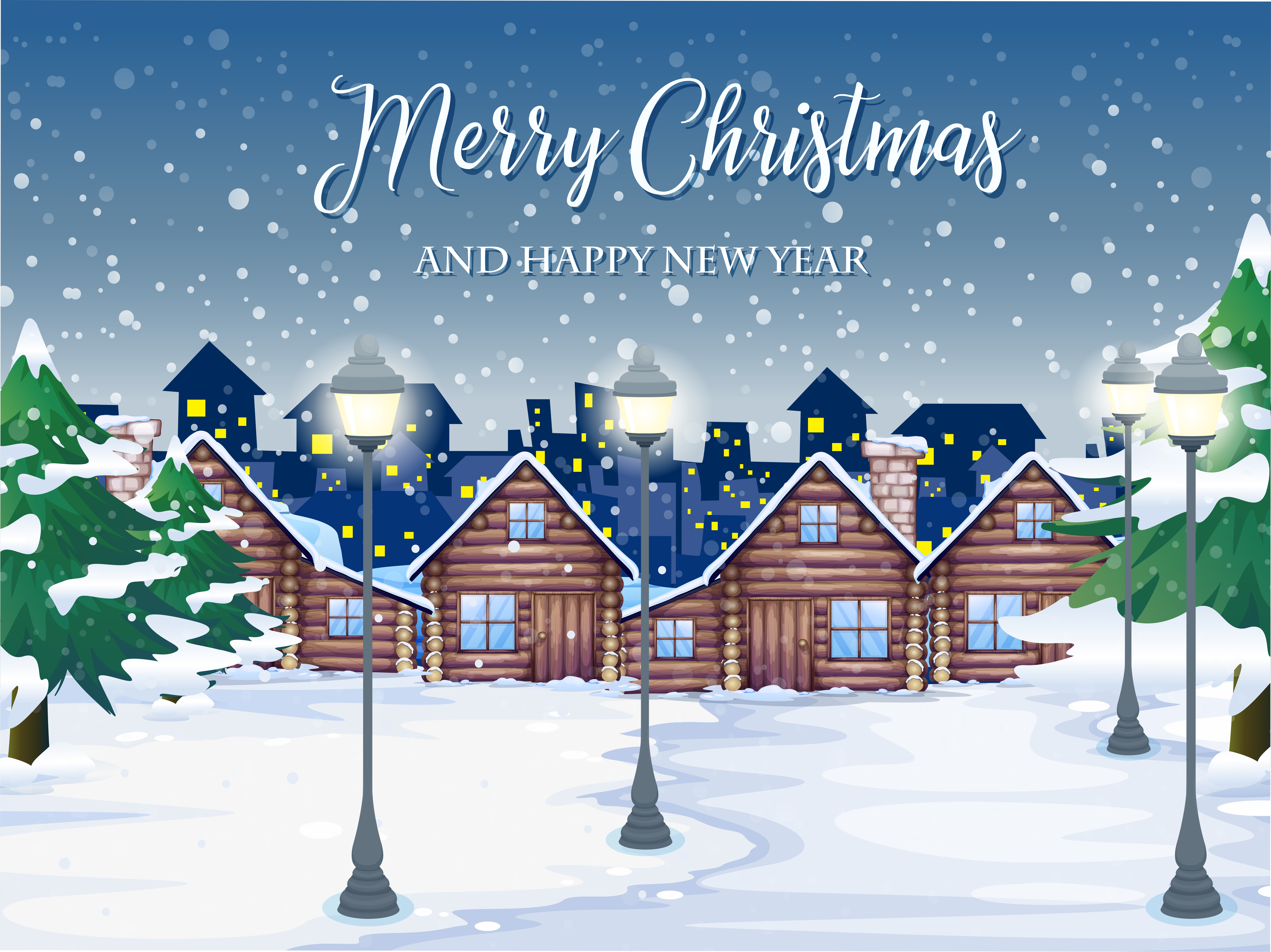 Merry Christmas winter background 420092 Vector Art at