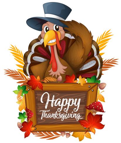 A turkey on autumn icon vector