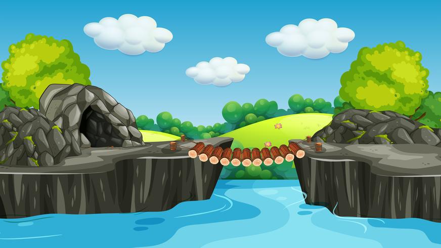 A nature cave landscape vector