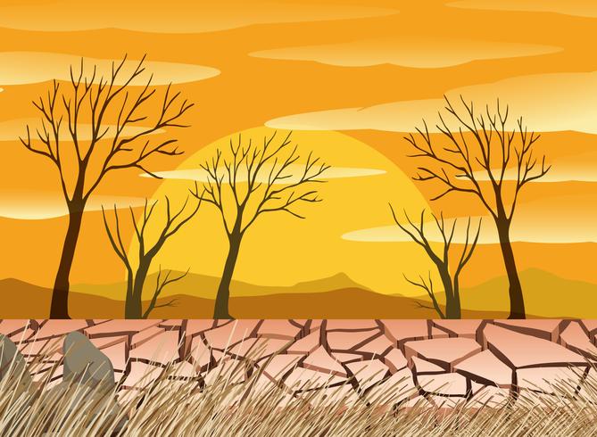 A drought desert scence vector